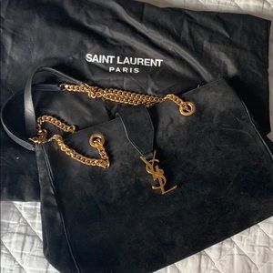 Ysl shoulder bag black suede
